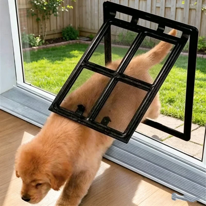 Home Security Fence - باب شبكي للحيوانات الأليفة قابل للقفل،