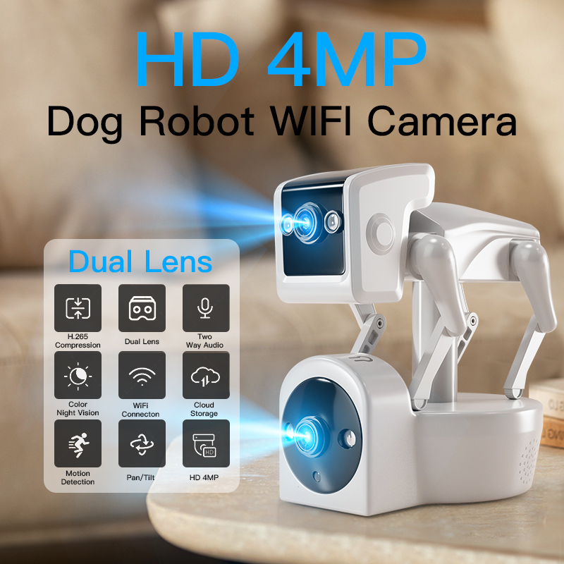 Home Security Robot Dog - 1080P 5G المزدوج عدسة روبوت الكلب
