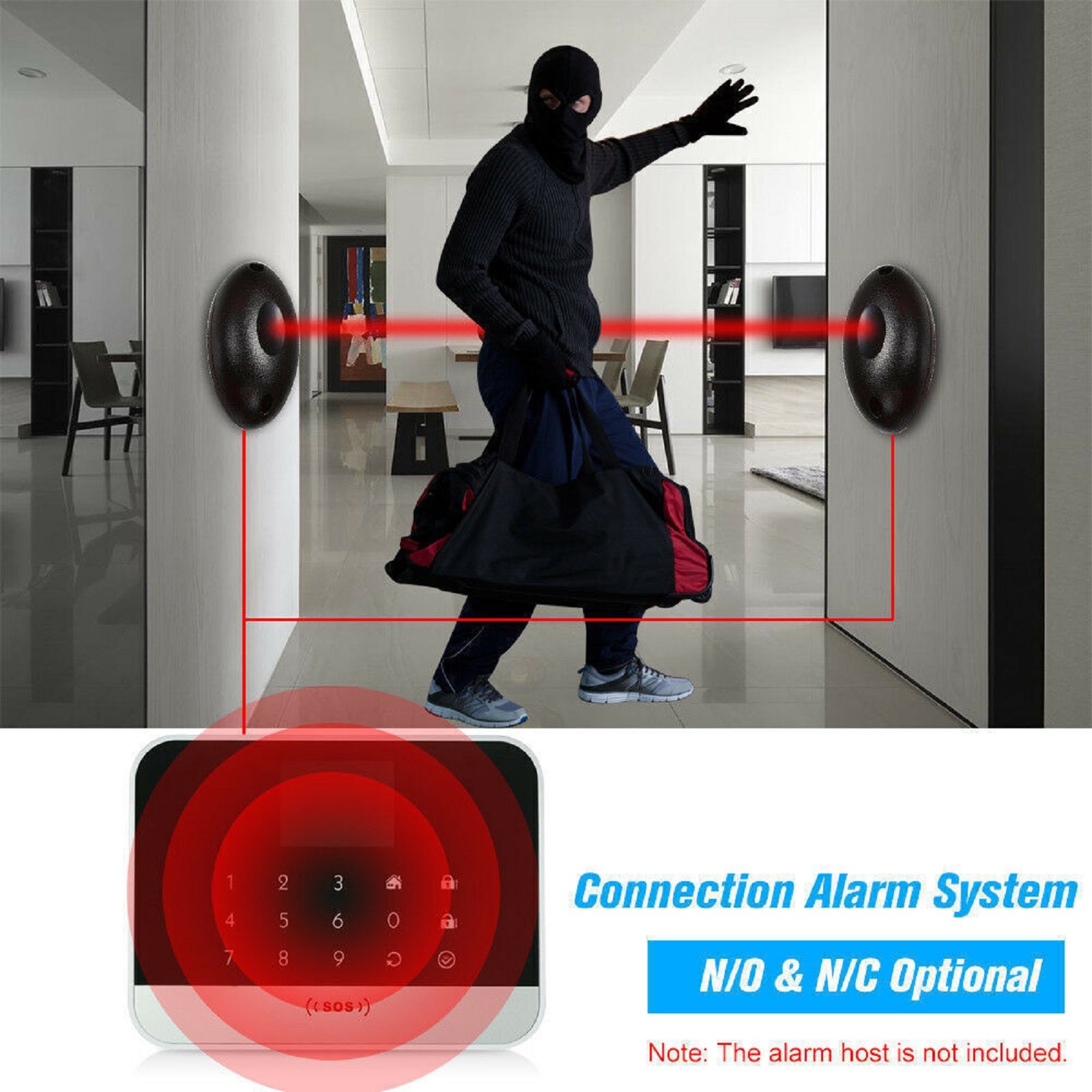 Home Security Laser System - 20 متر مقاوم للماء الكهروضوئية النشطة