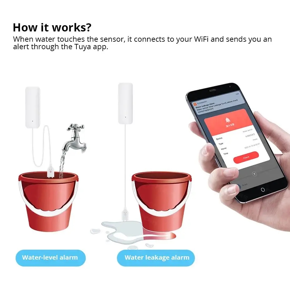 Tuya واي فاي الذكية تسرب الميا - مراجعة Home Security Network وسعره