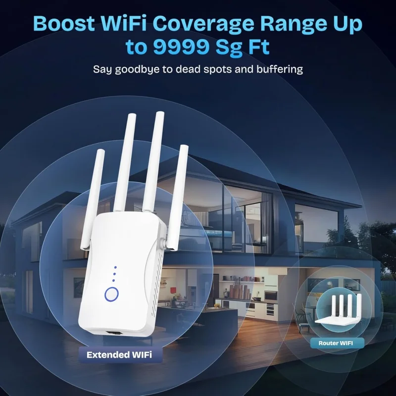 مكرر واي فاي ثنائي النطاق 2.4  - مراجعة Home Security Network وسعره